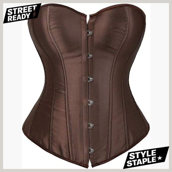 Other - Medium Overbust Corset Bodysuit with Lace Up Back Plastic Boning